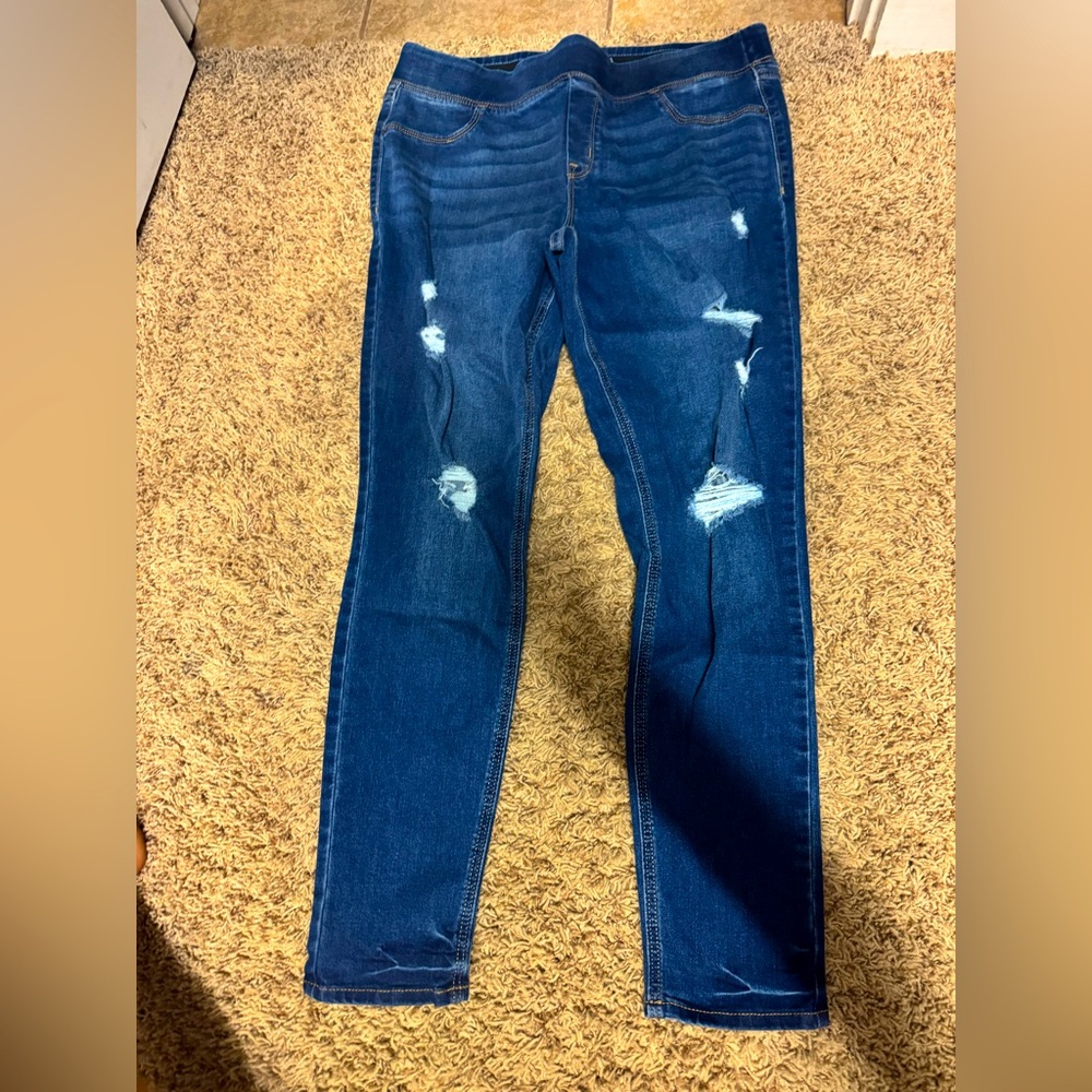 Old Navy Rockstar Super Skinny Jeggings Distressed Blue Women's Jeans